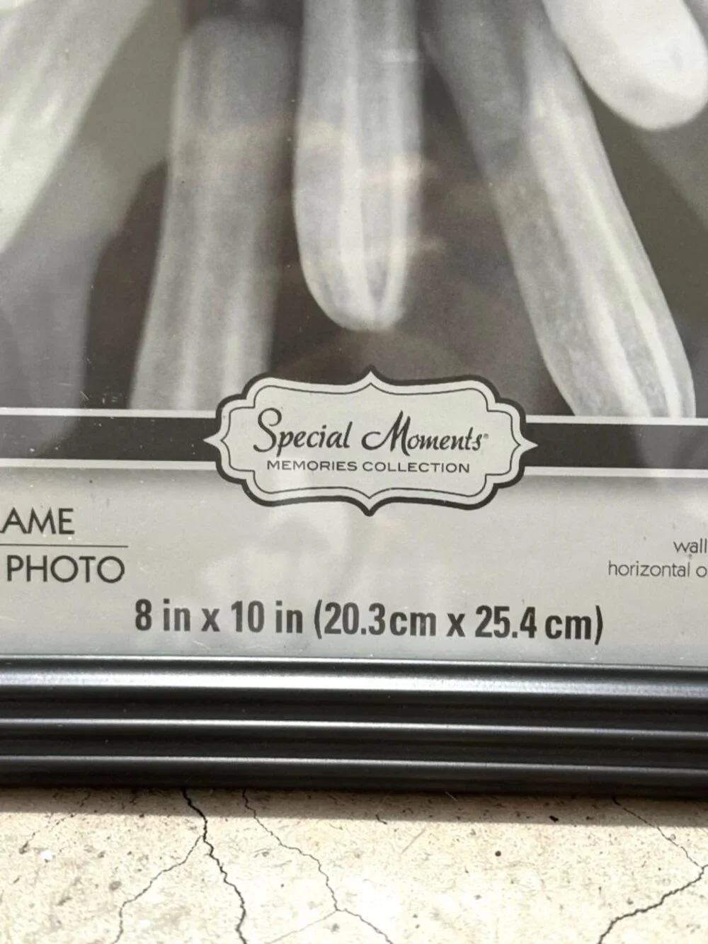 8x10 Black Photo Frame With Glass Pane & Easel Back